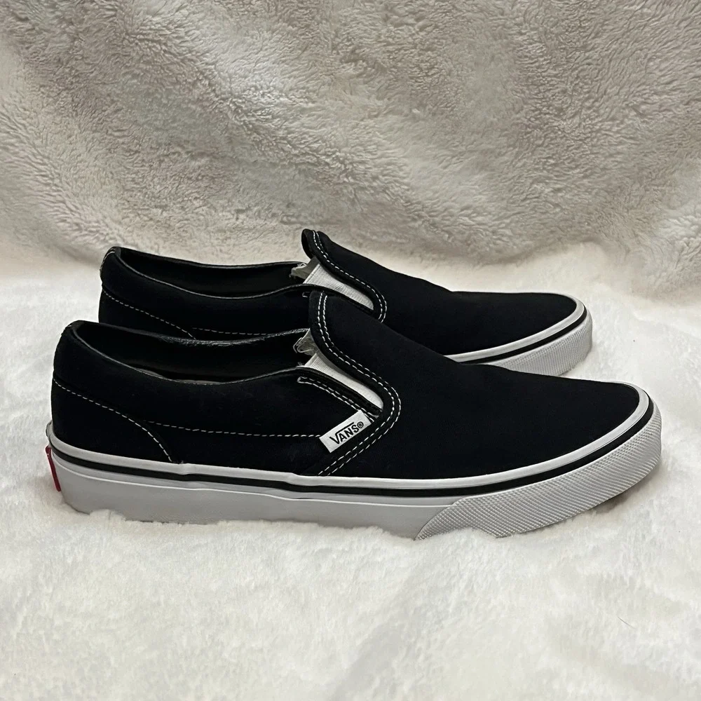 Vans Classic Slip On Sneaker Skate‎ Shoes US 5.5 UK 4.5 EUR 37Black White Canvas